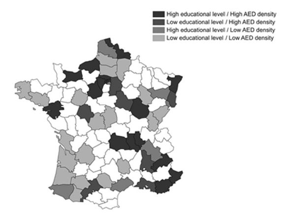 بررسی آمار استفاده از دستگاه شوک خودکار در فرانسه 